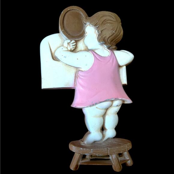 Vintage 1966 Sexton Wall Plaques - Boy and Girl Bathroom Toothbrushing Set - Picture 2 of 6